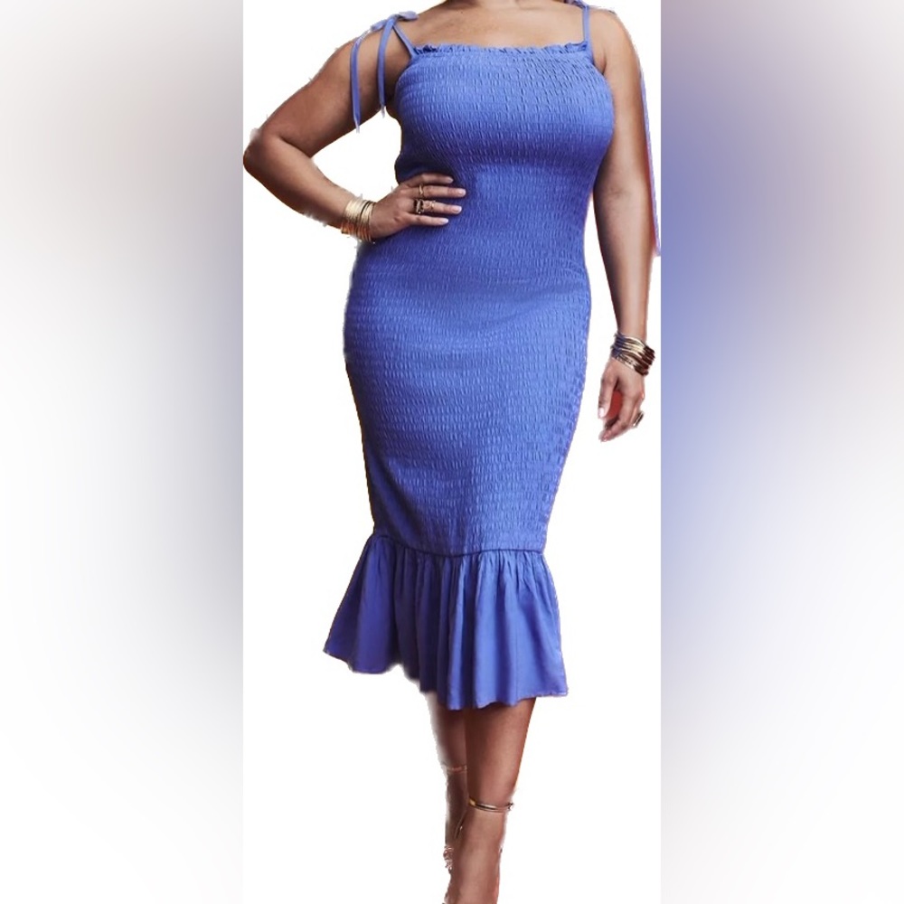 Smocked Dress with Flounce